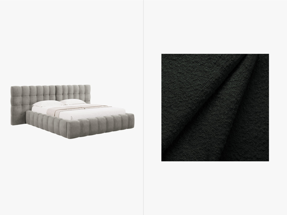 Letto Contenitore con Testata Doppia Mamaia - Nero 160x200