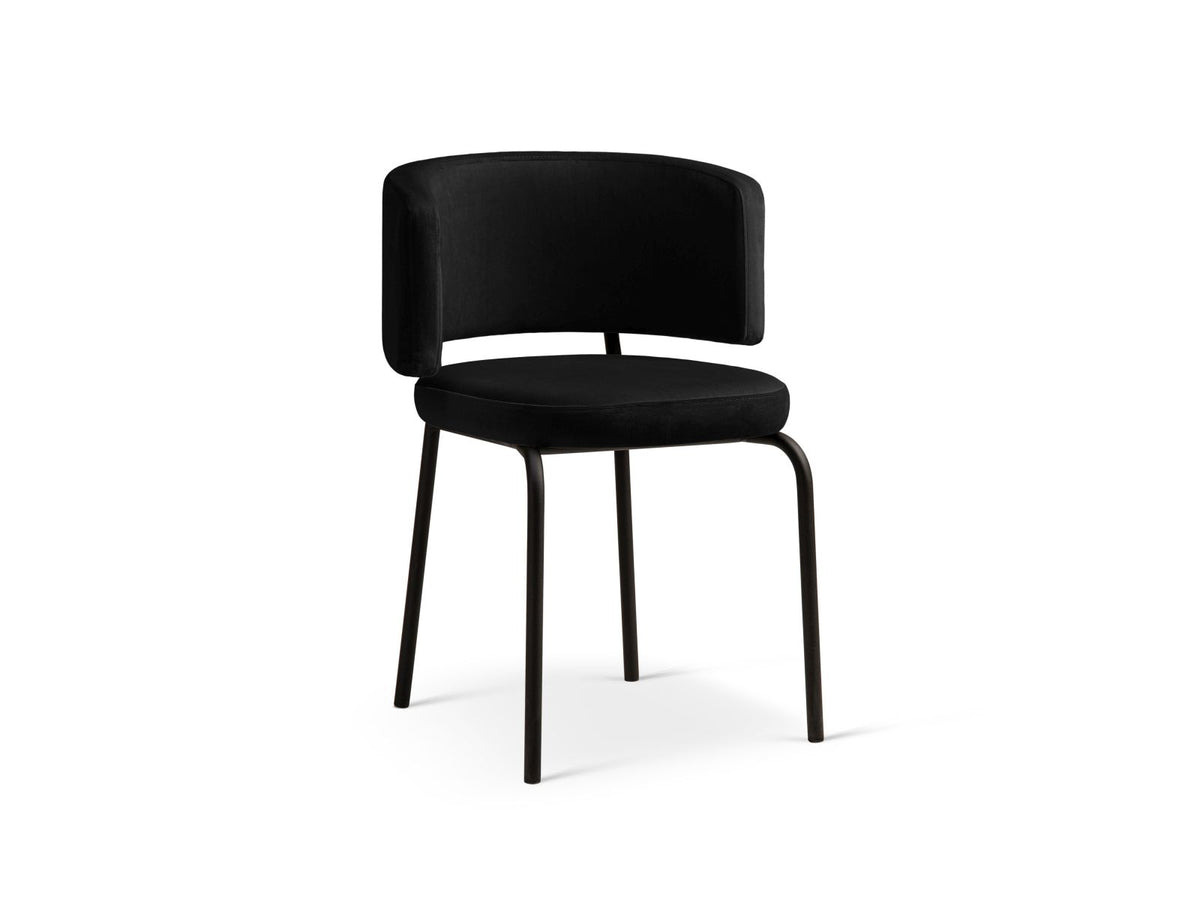 Sedia in Velluto, "Dora", 1 Posto, 58x57x75 - Nero