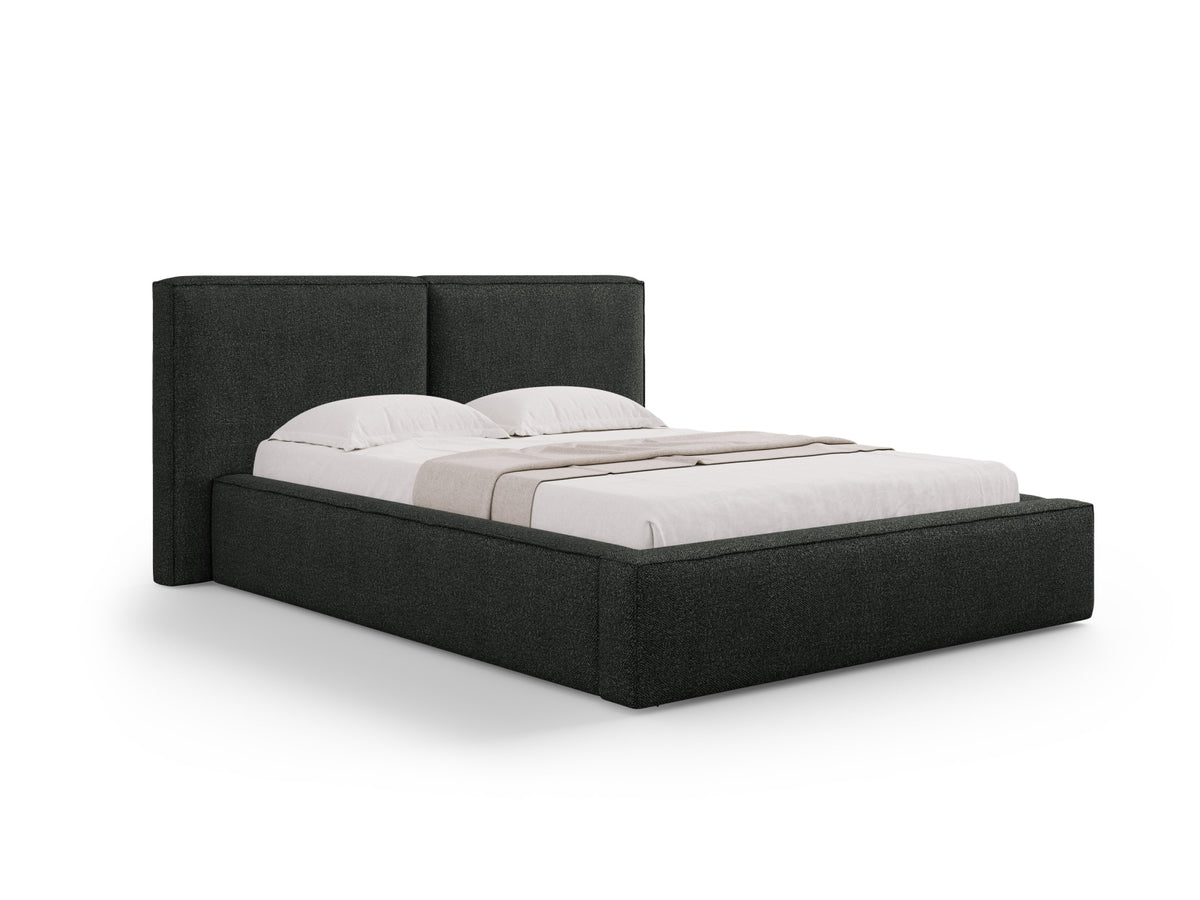 Letto Contenitore con Testata Doppia Jodie - Nero 160x200