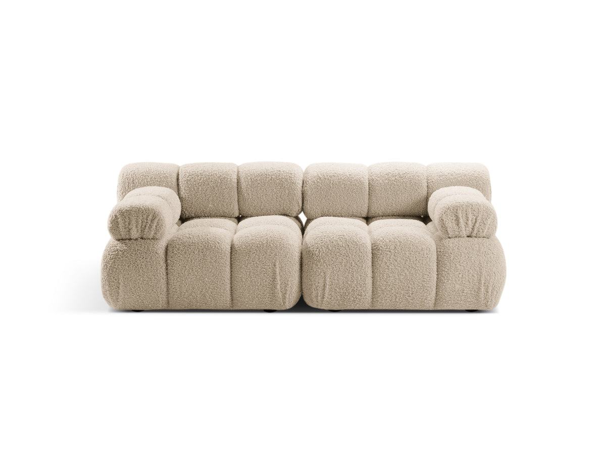 Divano in Bouclé, "Bellis", 2 Posti, 188x94x70 - Beige Chiaro