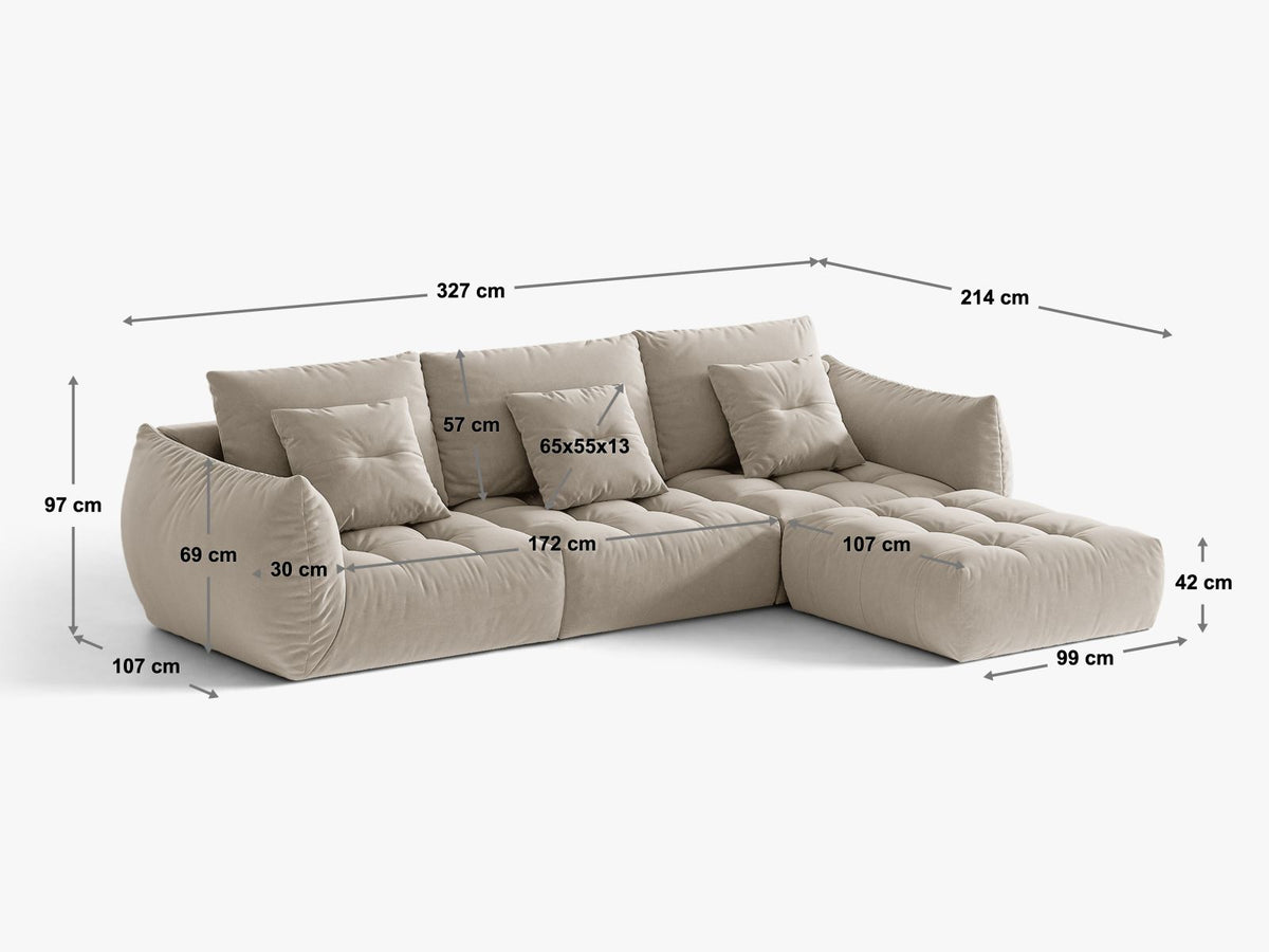 Divano Componibile Bloom, 2 Posti, 214x327x97