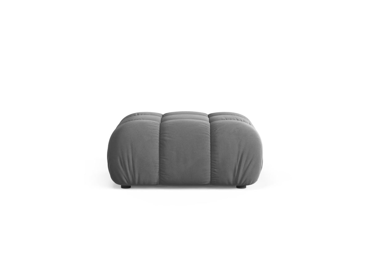 Pouf in Velluto, "Bellis", 1 Posto, 94x94x43 - Grigio Chiaro