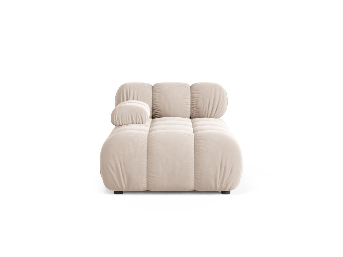 Chaise Longue Sinistra in Velluto, "Bellis", 1 Posto, 155x94x70 - Beige Chiaro