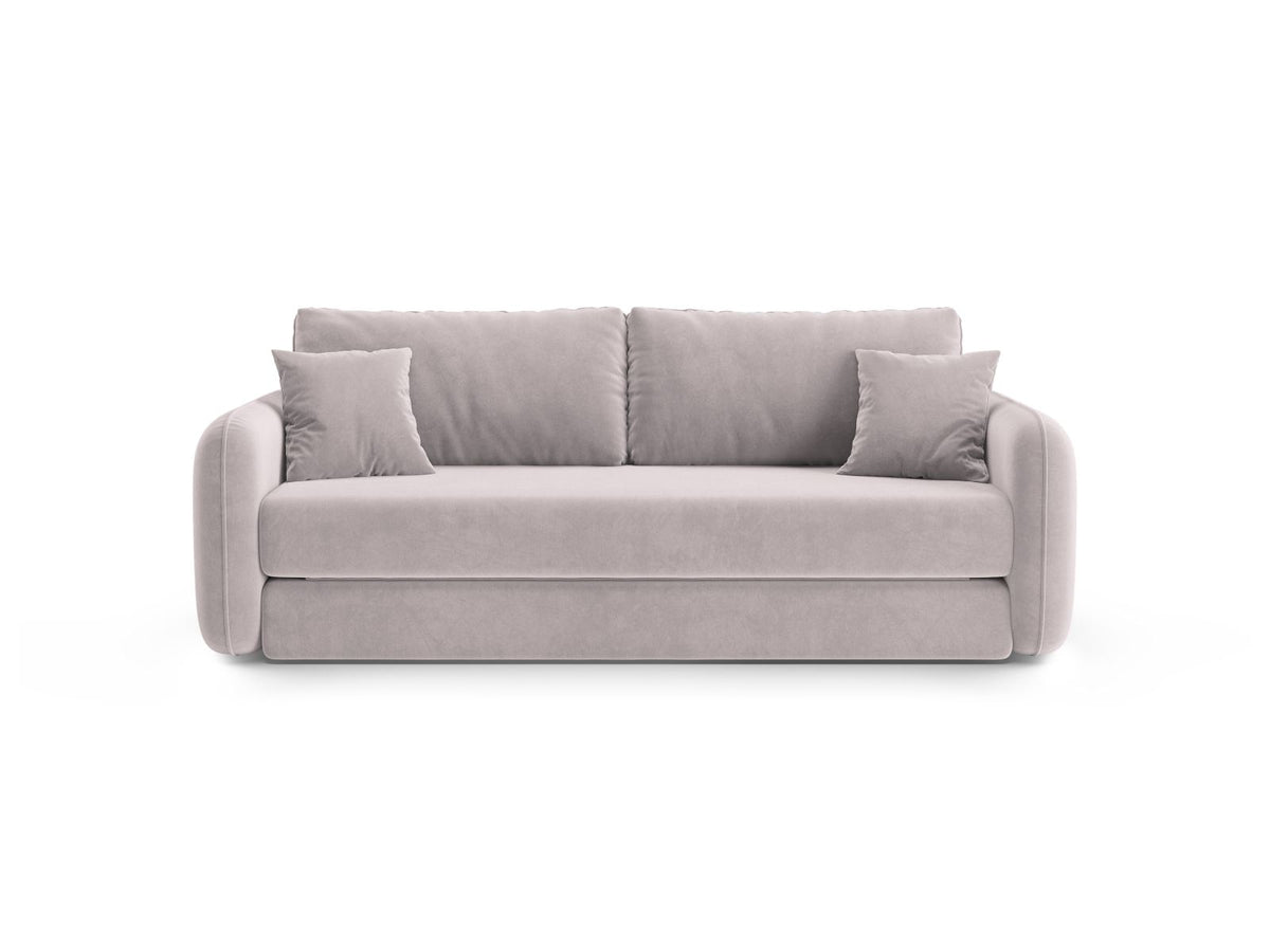 Divano con Funzione Letto in Velluto, "Dormi", 3 Posti, 225x94x87 - Grigio Chiaro