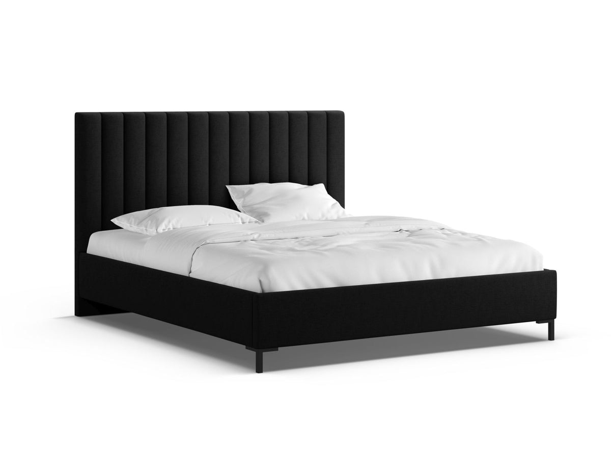 Letto Contenitore con Testata Allison - Nero 180x200