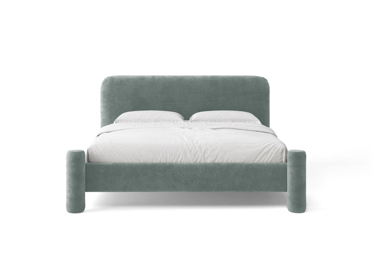 Letto con Testata Vera - Blu Chiaro 160x200