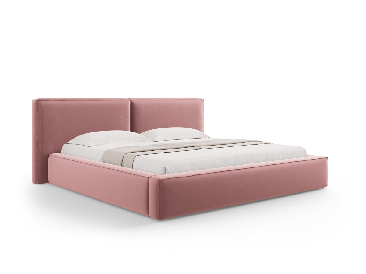 Letto Contenitore con Testata Doppia Jodie - Rosa 200x200