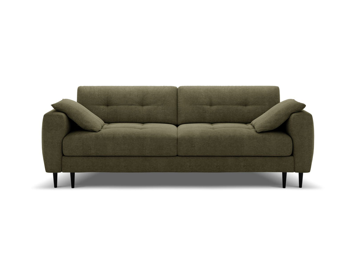 Divano Letto con Contenitore, "Bemy", 3 Posti, 242x110x92 - Verde Oliva Scuro