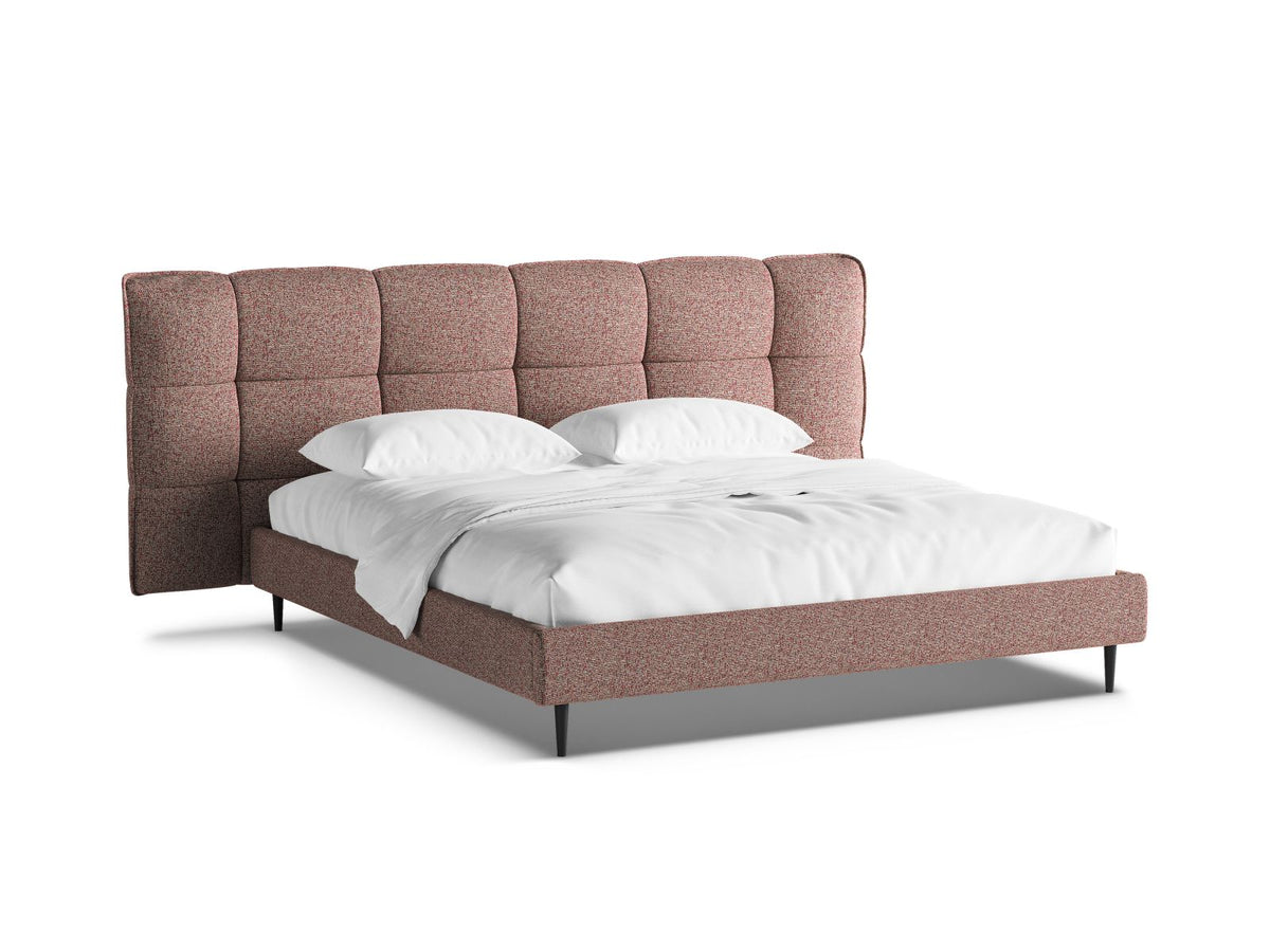 Letto con Contenitore e Testata, "Eric", 220x250x114 - Rosa Melange