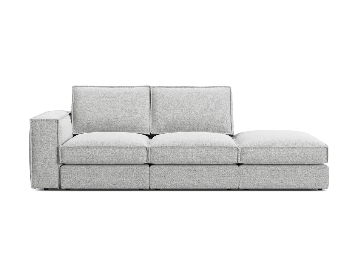 Divano Modulare Aperto Destro, "Pola", 3 Posti, 259x103x88 - Grigio Chiaro