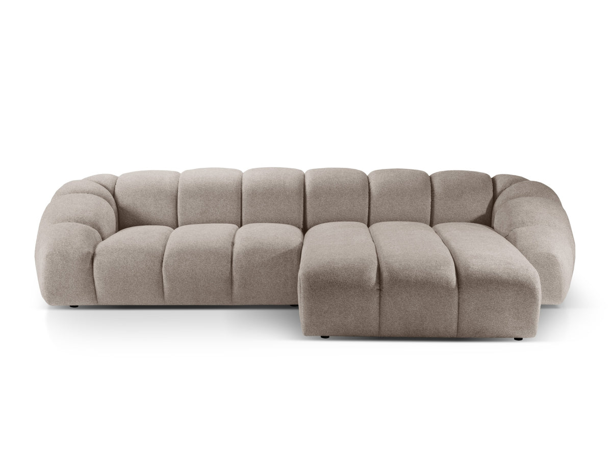 Divano Angolare Destro, "Diana", 4 Posti, 334x182x72 - Beige Scuro