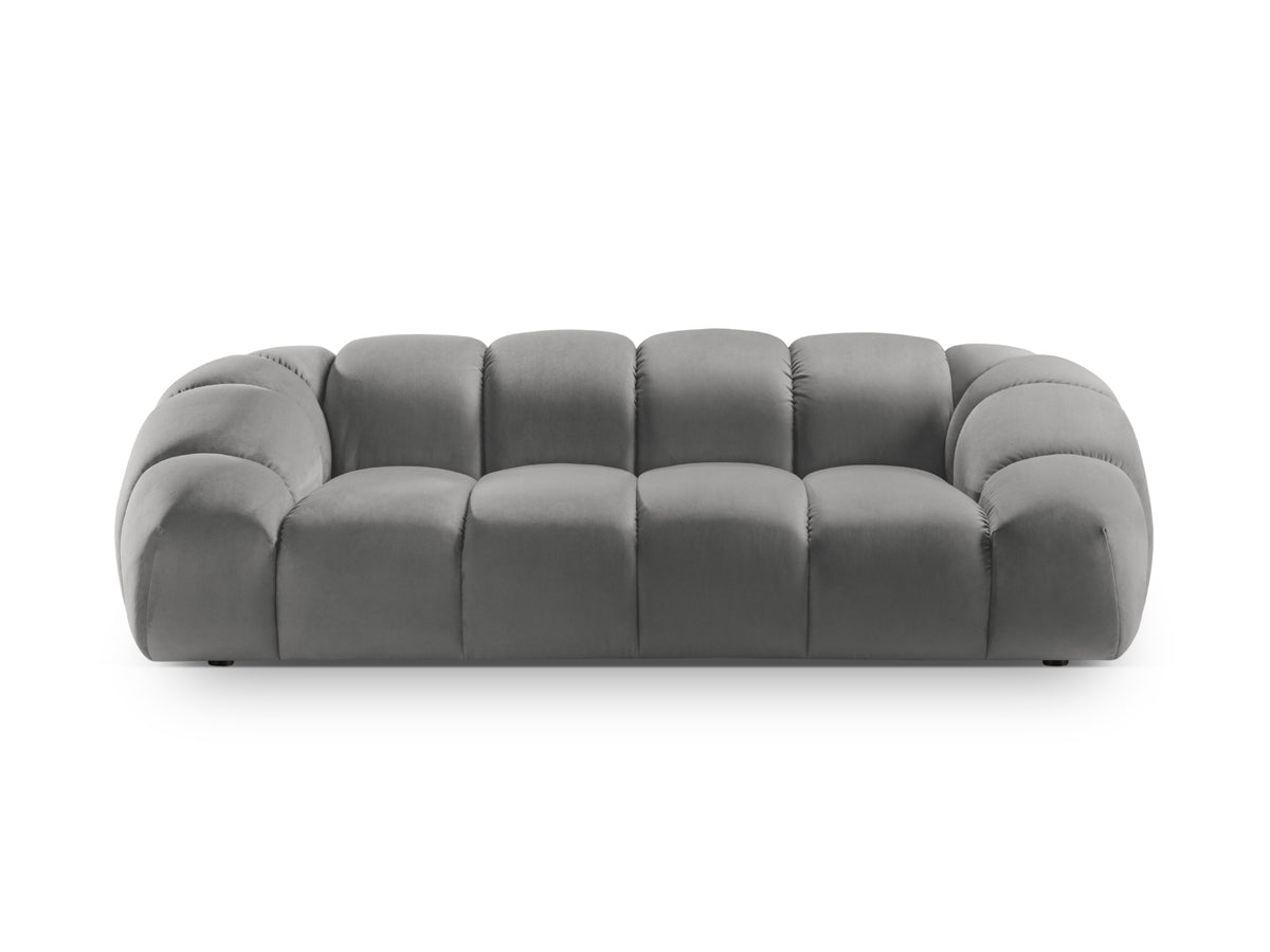 Divano in Velluto, "Diana", 3 Posti, 234x114x72 - Grigio