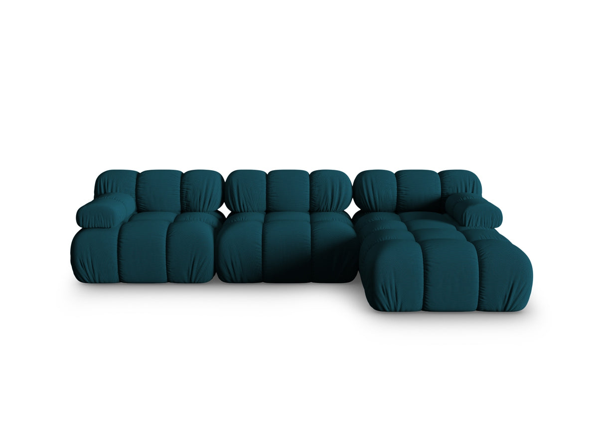 Divano Angolare Modulare Destro, "Bellis", 4 Posti, 282x155x70 - Blu Navy