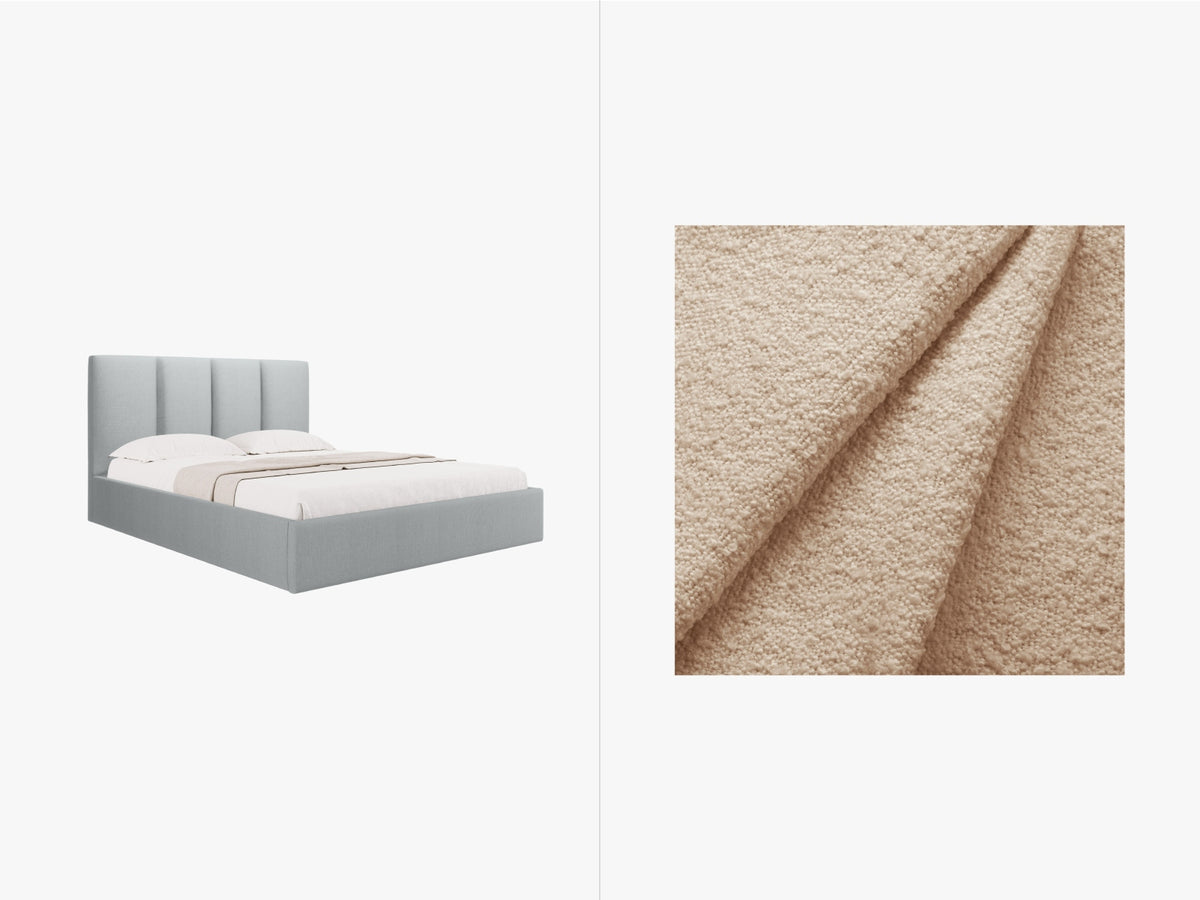 Letto Contenitore con Testata Phaedra - Beige 160x200