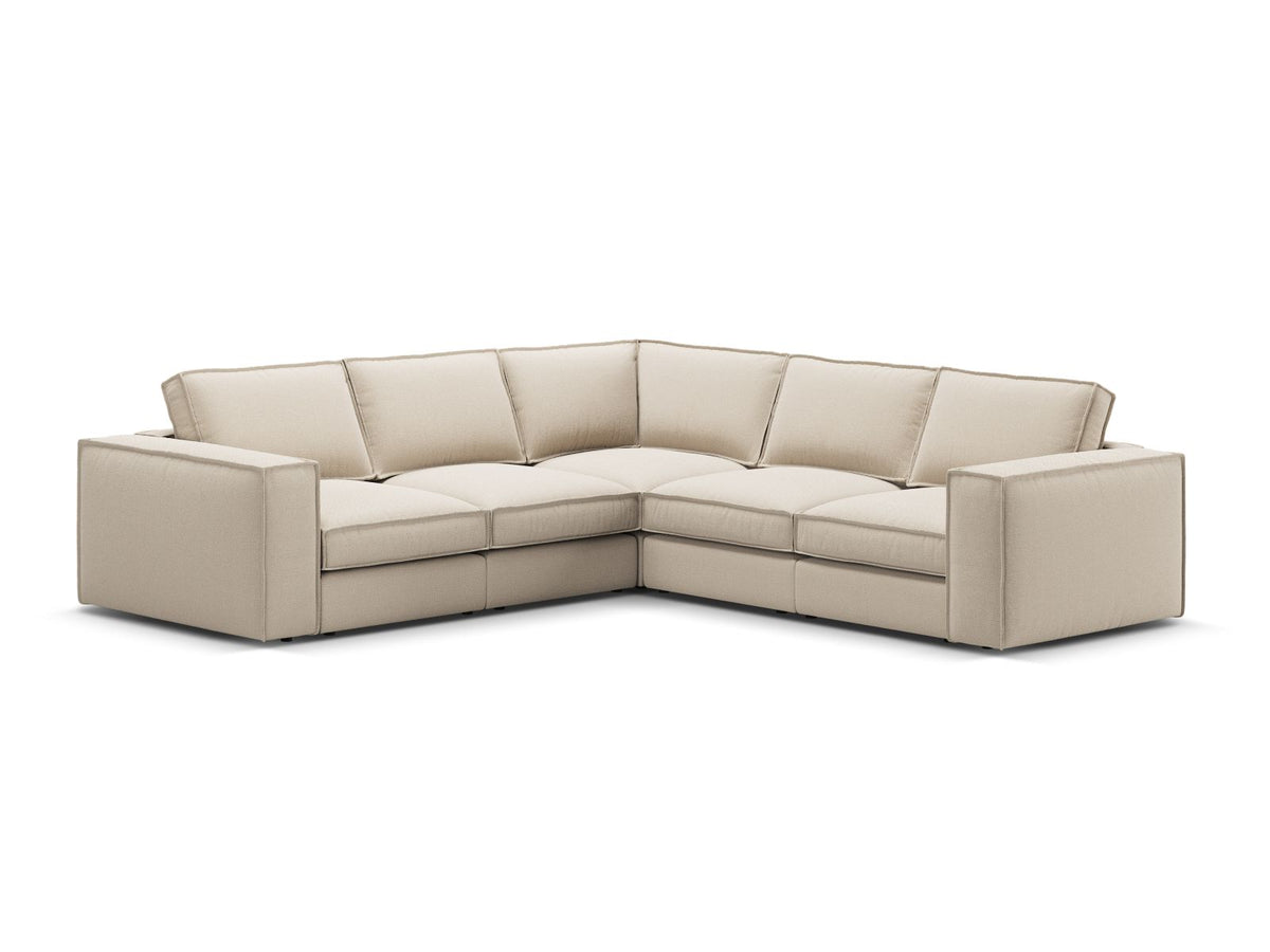 Divano Angolare Modulare Simmetrico, "Pola", 4 Posti, 284x284x88 - Beige