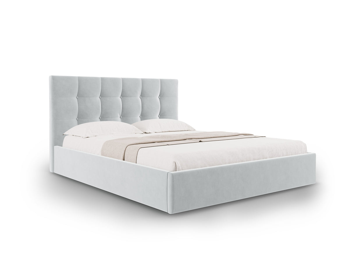 Letto Contenitore con Testata Phaedra - Grigio Chiaro 180x200