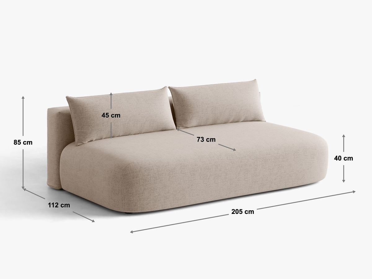 Divano Letto con Contenitore Hena, 3 Posti, 112x205x85