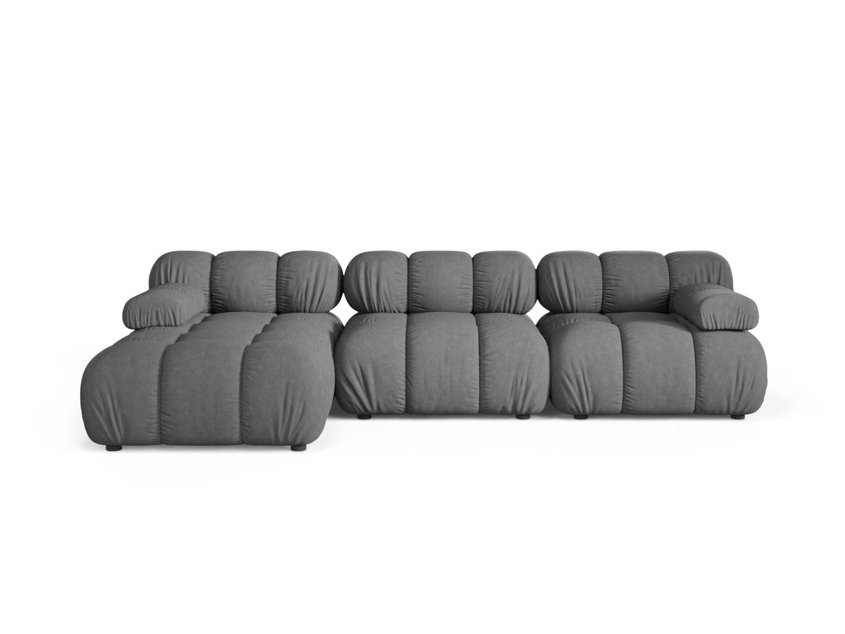 Divano Angolare Modulare Sinistro, "Bellis", 4 Posti, 282x155x70 - Grigio