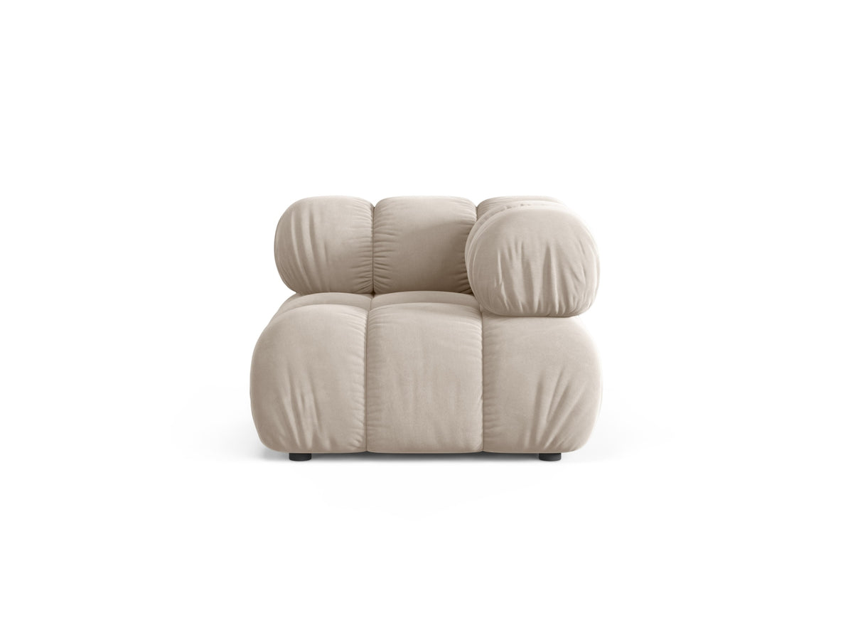 Modulo Angolare in Velluto, "Bellis", 1 Posto, 94x94x70 - Beige Scuro