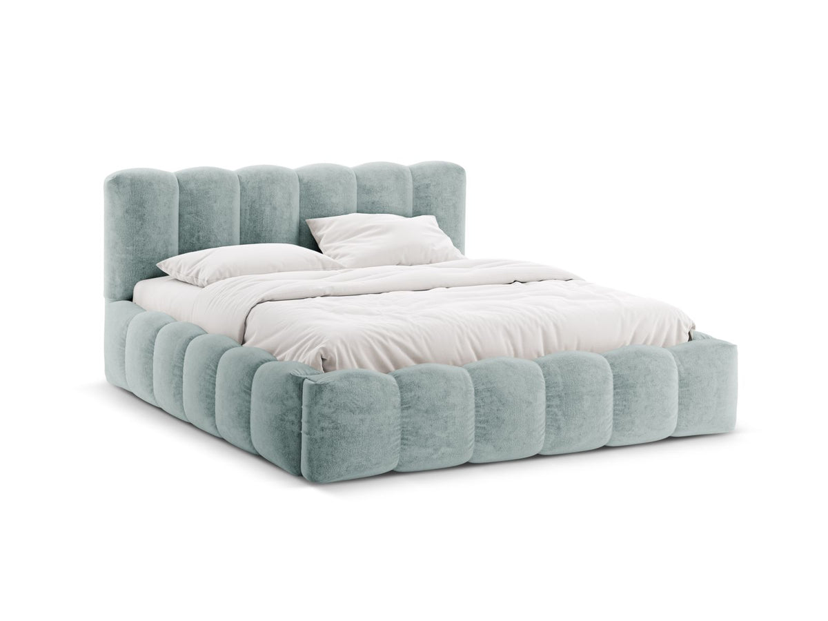 Letto Contenitore con Testata Lupine - Blu Chiaro 160x200
