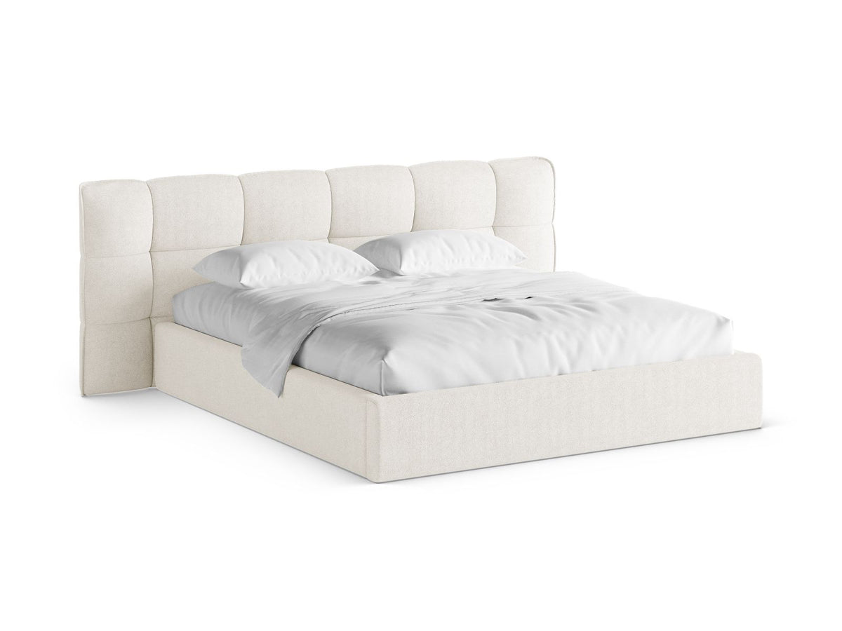 Letto Contenitore con Testata Eric Gambe plastica nera - Avorio 200x200