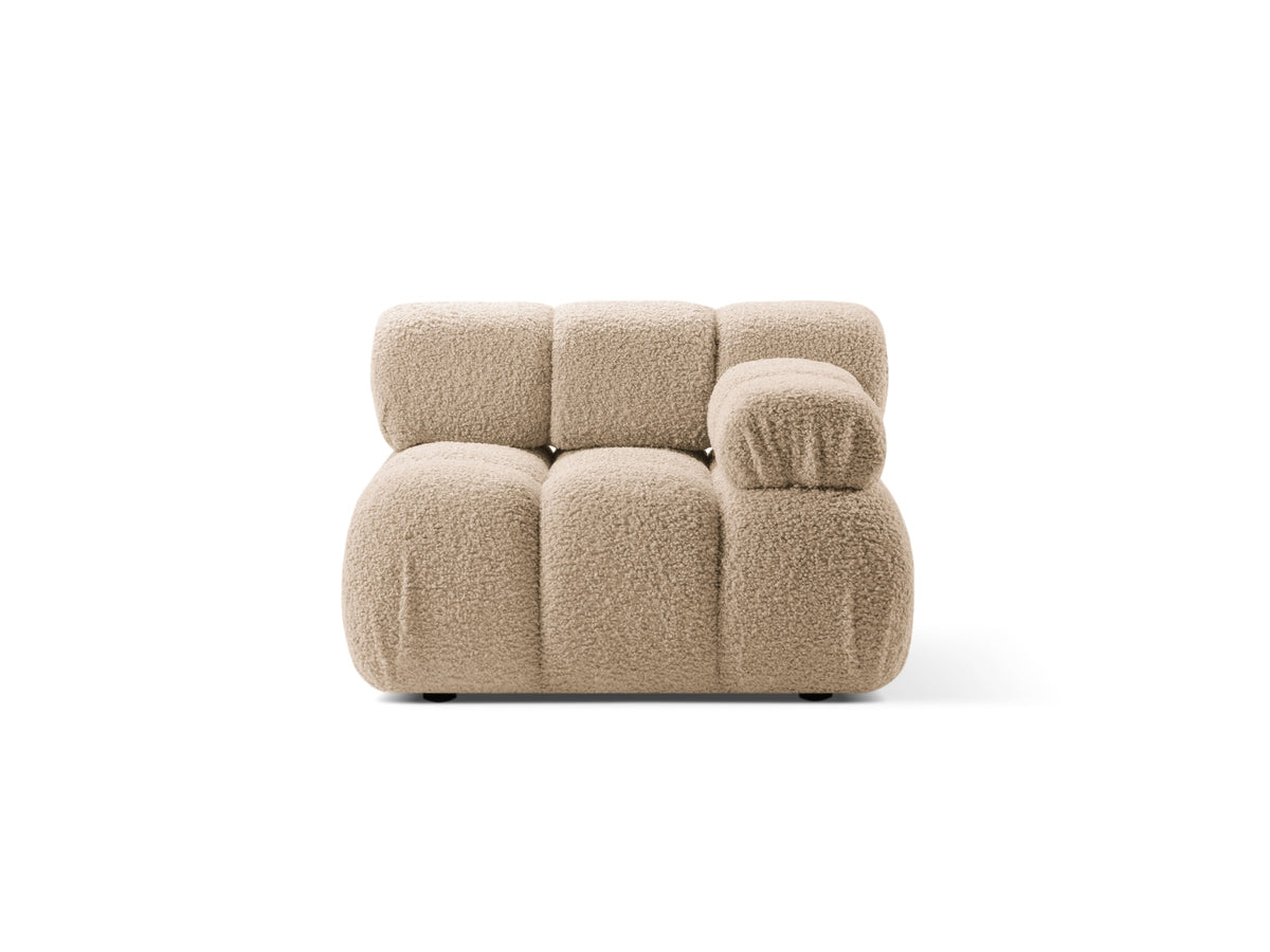 Modulo Destro in Bouclé, "Bellis", 1 Posto, 94x94x70 - Sabbia