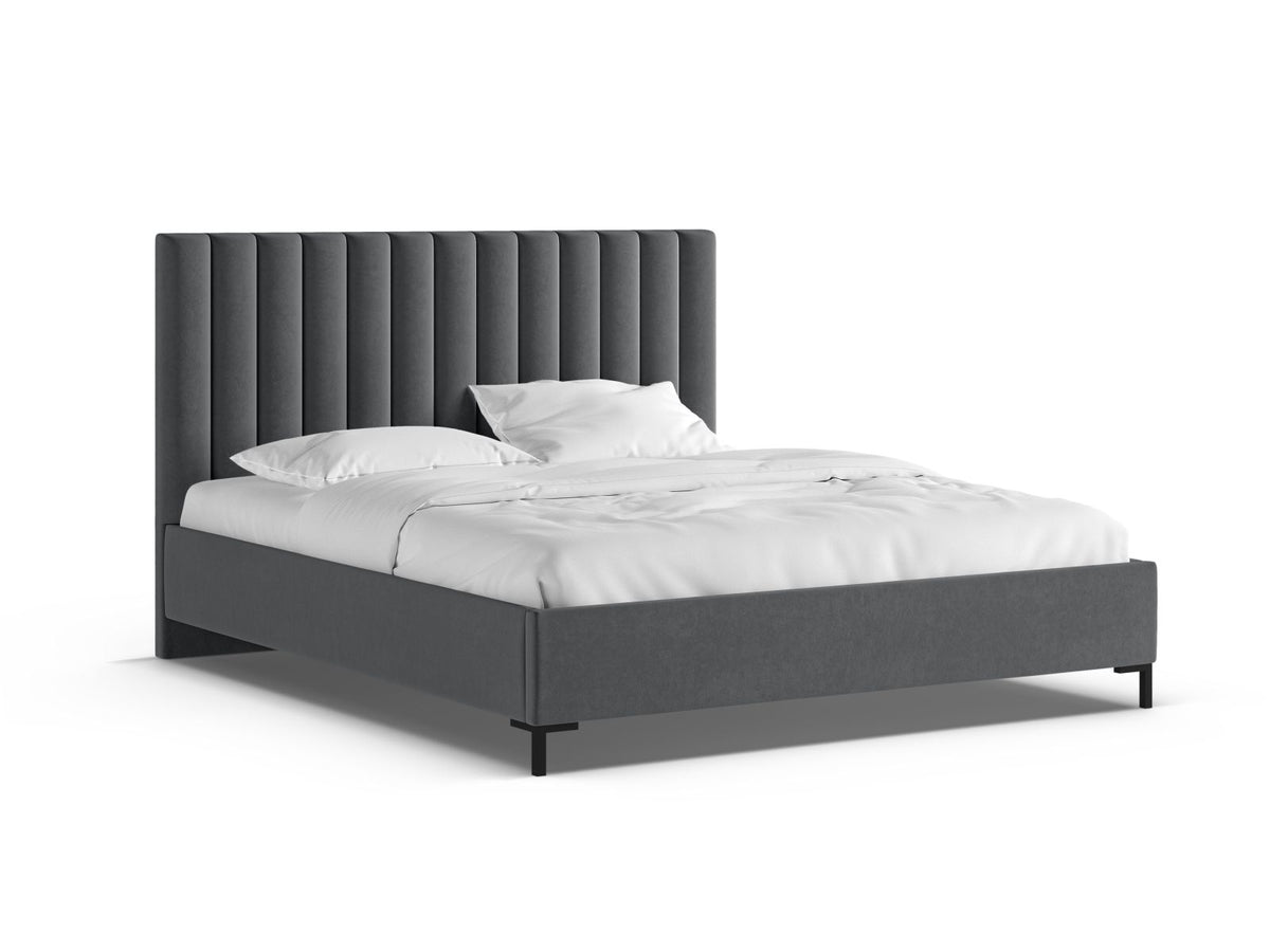 Letto Contenitore con Testata Allison - Grigio 180x200