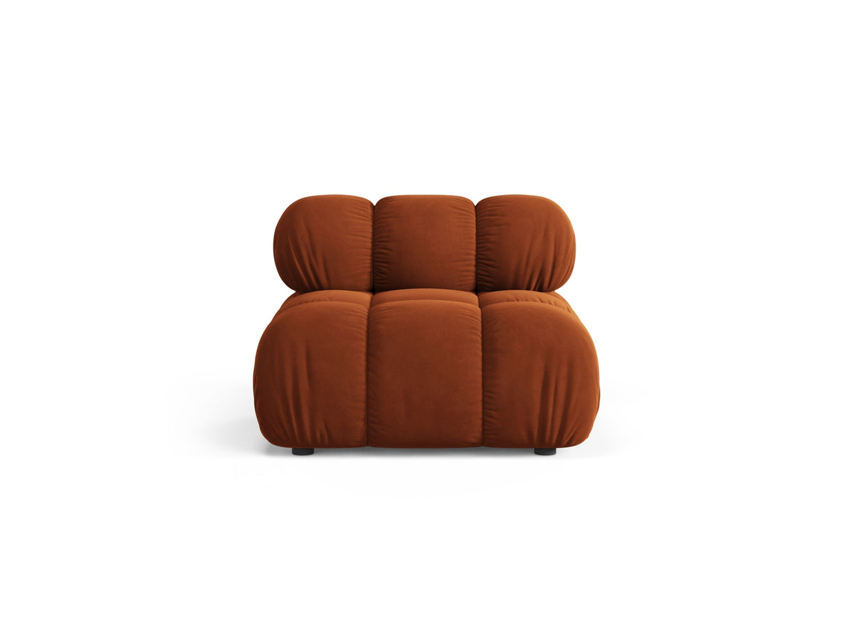 Modulo senza Braccioli in Velluto, "Bellis", 1 Posto, 94x94x70 - Terracotta