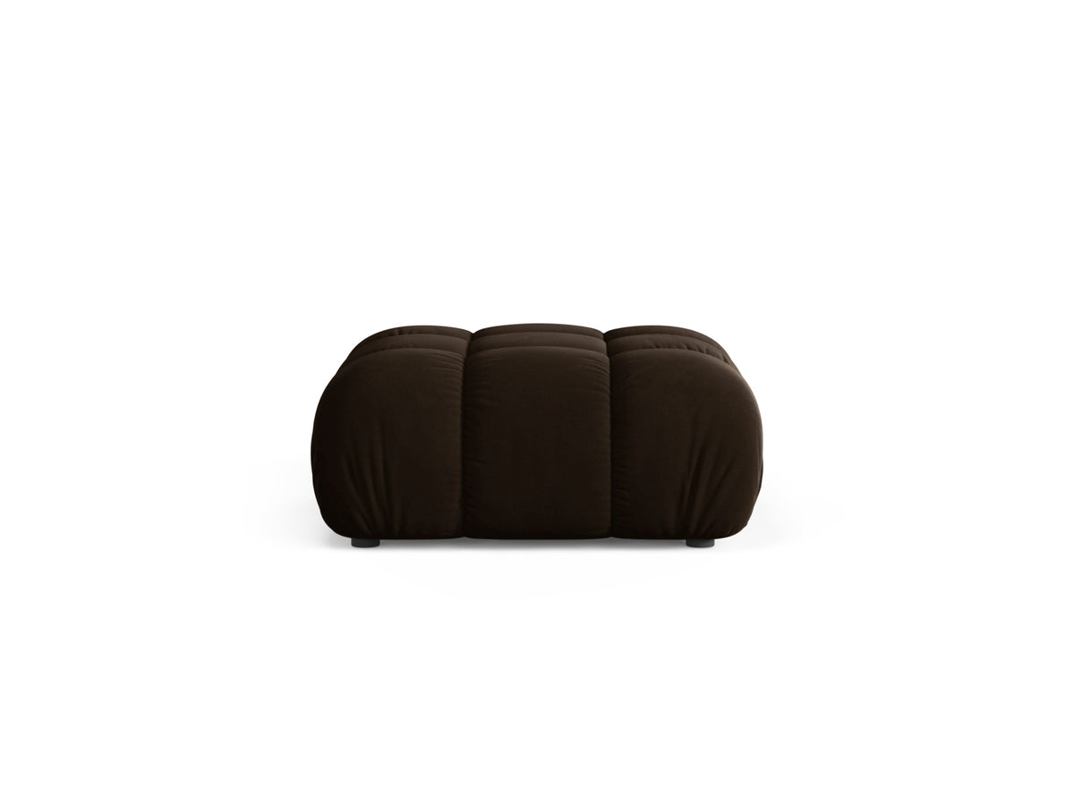 Pouf in Velluto, "Bellis", 1 Posto, 94x94x43 - Marrone Scuro