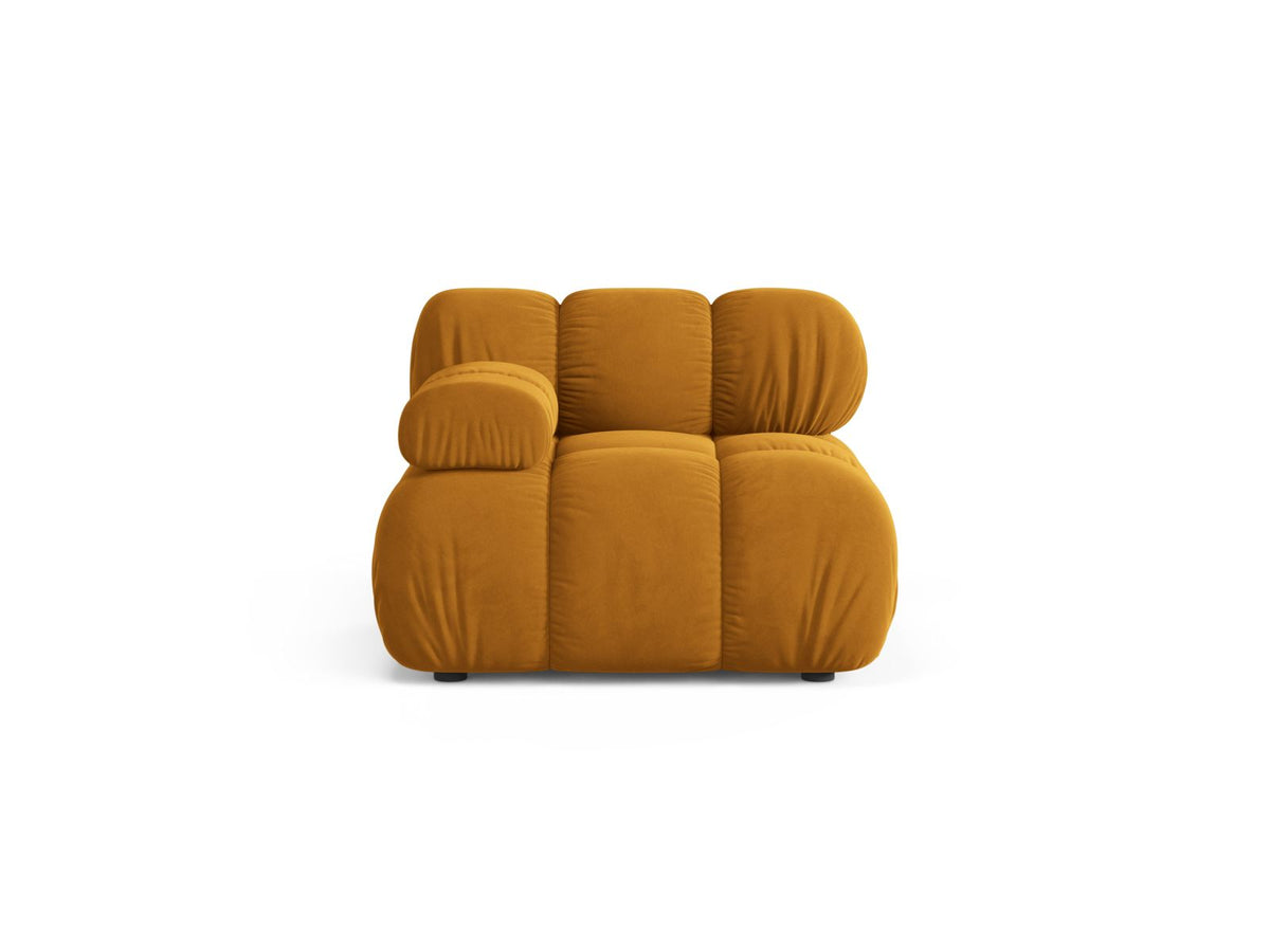 Modulo Sinistro in Velluto, "Bellis", 1 Posto, 94x94x70 - Giallo