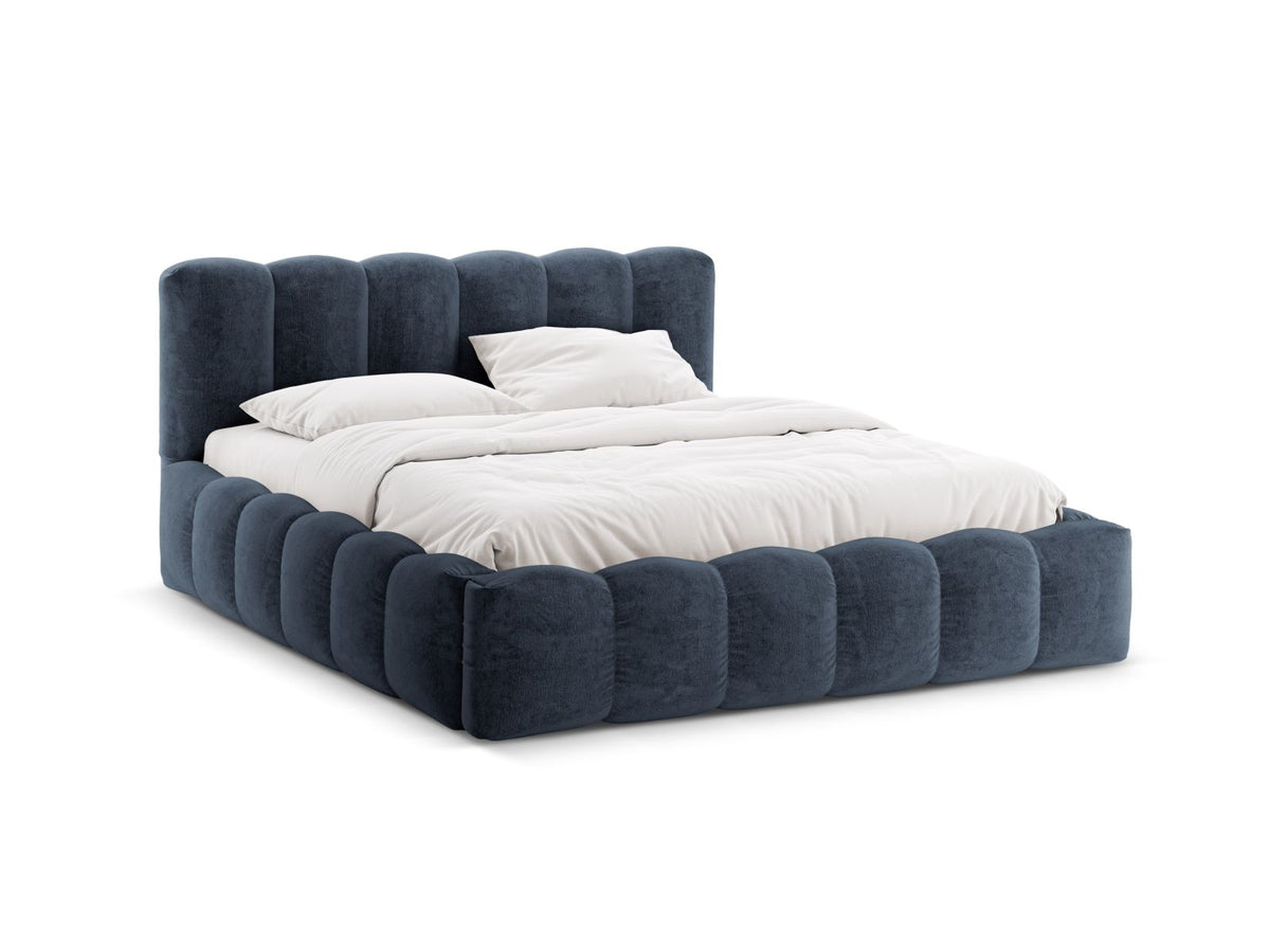 Letto Contenitore con Testata Lupine - Blu Scuro 140x200
