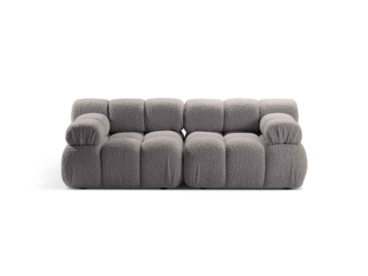 Divano in Bouclé, "Bellis", 2 Posti, 188x94x70 - Grigio Chiaro