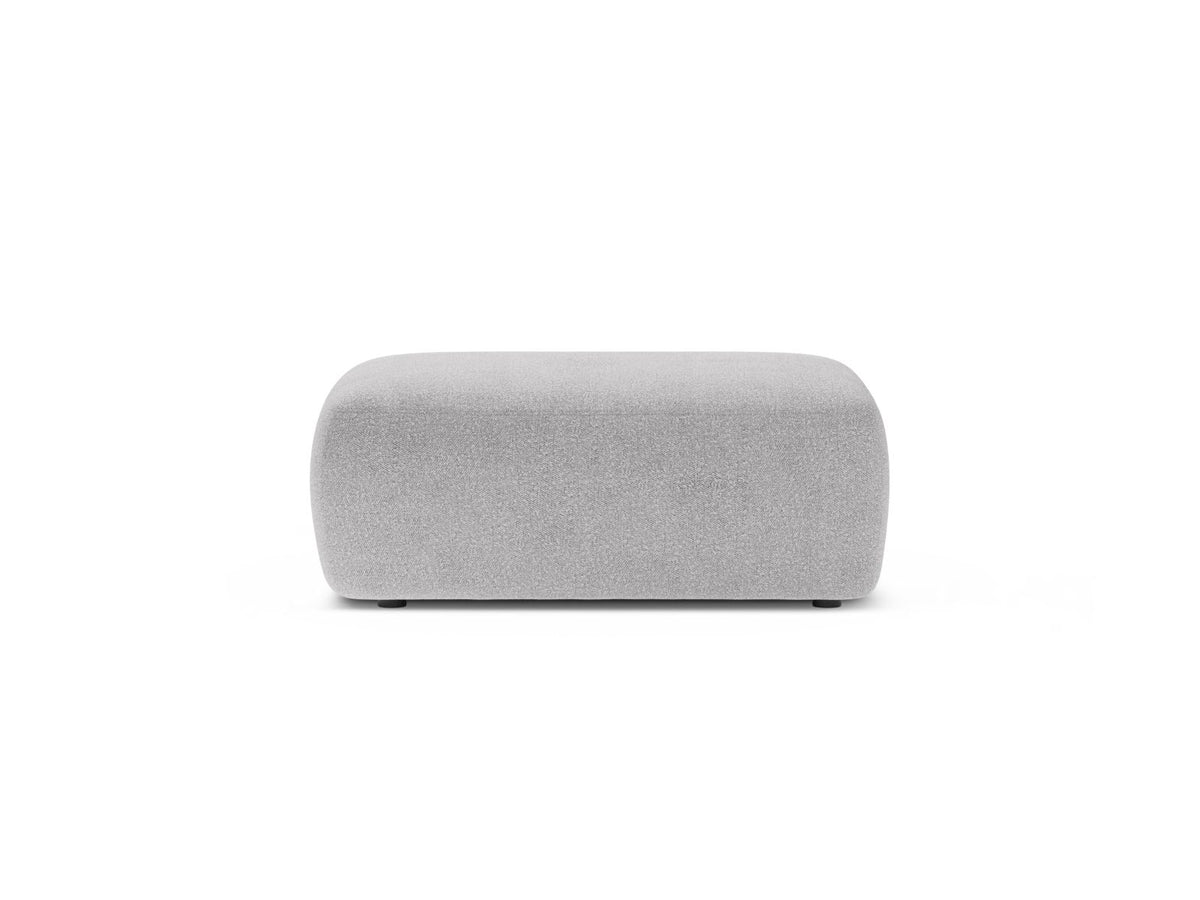 Pouf in Bouclé, "Kate", 1 Posto, 99x60x43 - Grigio Chiaro