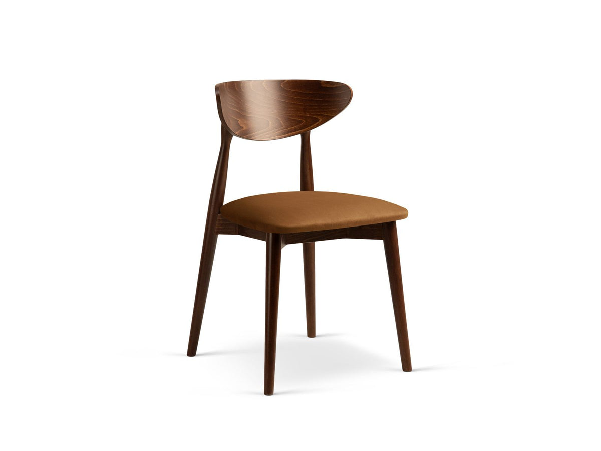 Sedia in Velluto, "Leon", 1 Posto, 47.5x48x79 - Cammello