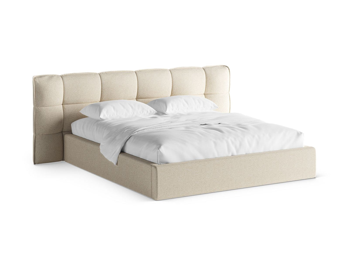 Letto Contenitore con Testata Eric Gambe plastica nera - Beige Chiaro Mélange 200x200