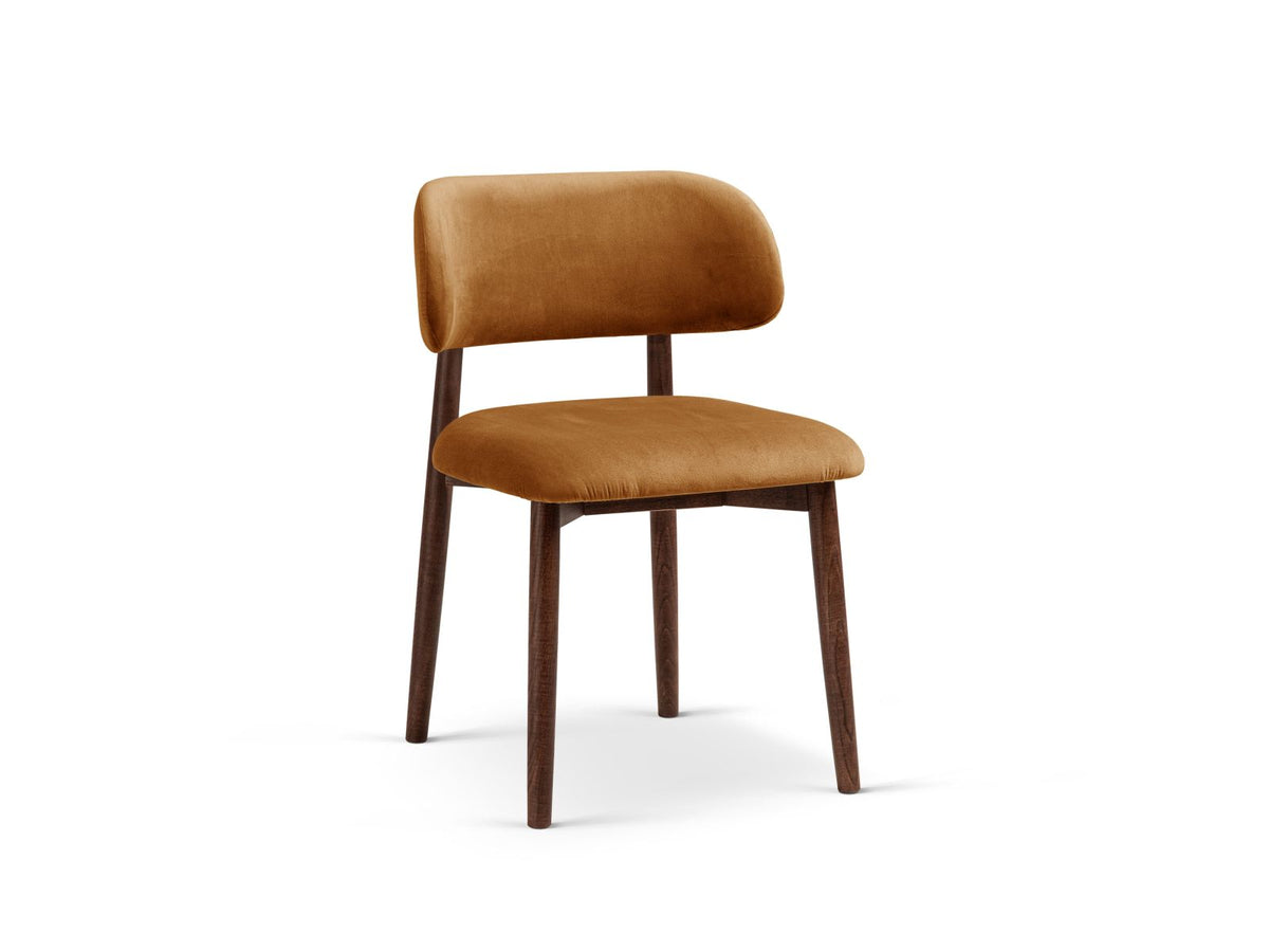 Sedia in Velluto, "Evan", 1 Posto, 49.5x51x77 - Cammello