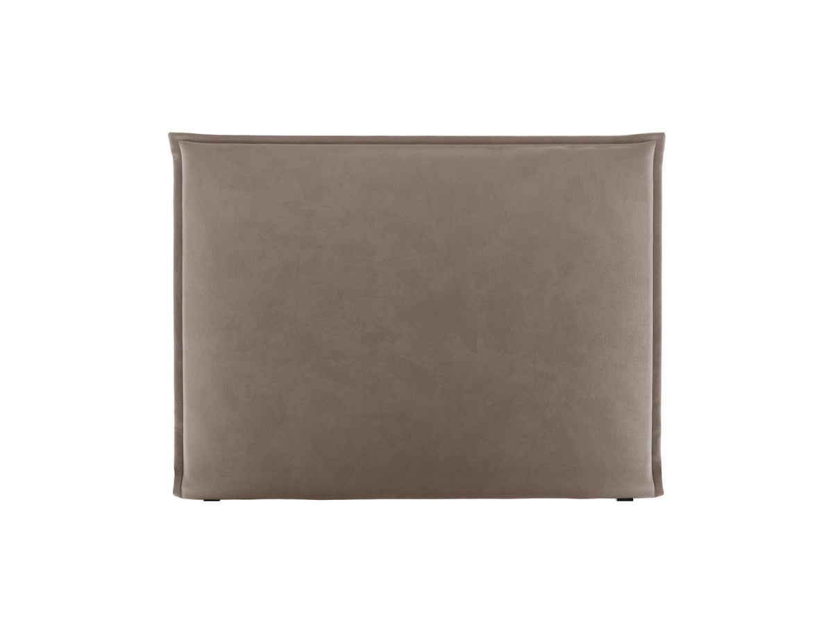 Testata in Velluto, "Monica", 180x8x120 - Grigio Caldo