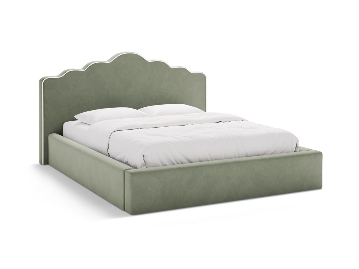 Letto Contenitore con Testata Dream - Avorio, Verde 180x200