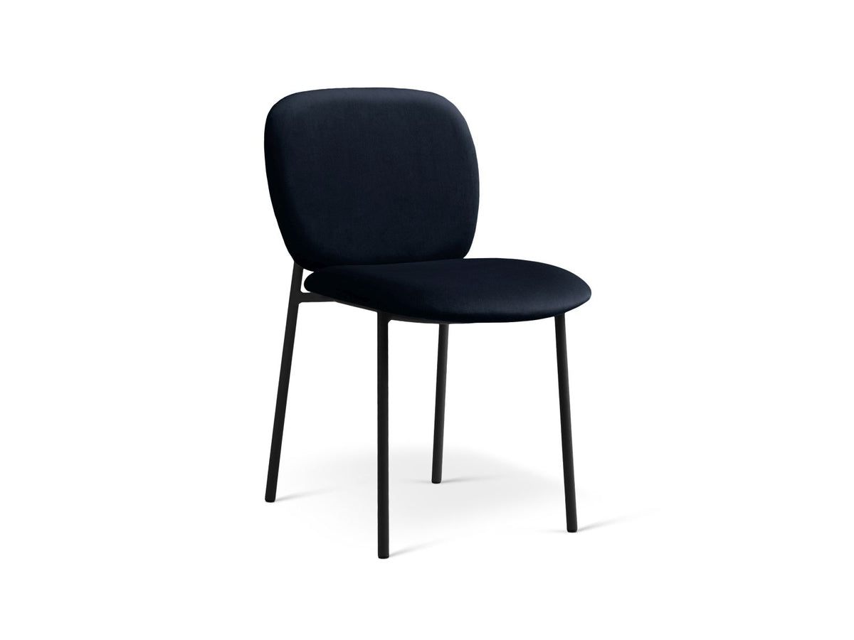 Sedia in Velluto, "Caroline", 1 Posto, 49x61x79 - Nero