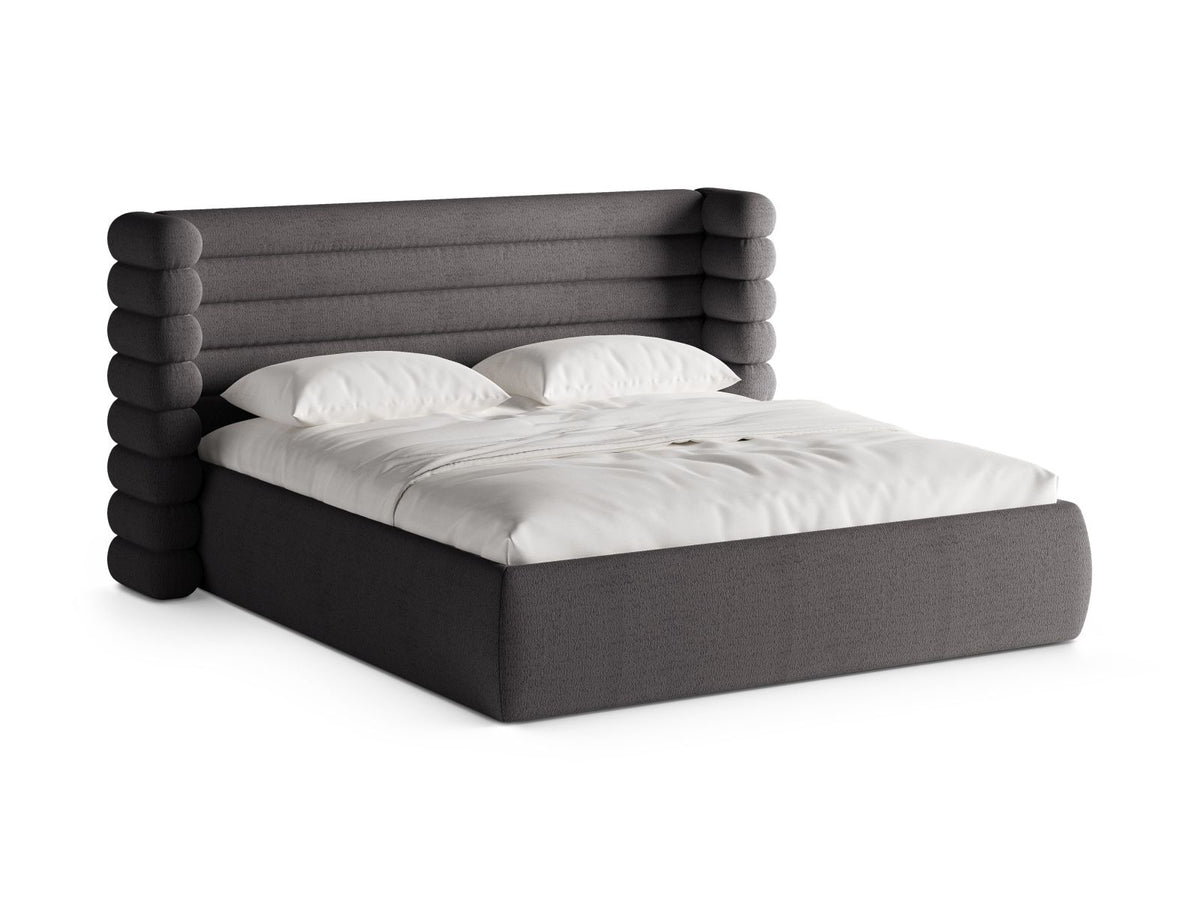 Letto con Contenitore e Testata, "Mount", 228x216x120 - Grafite