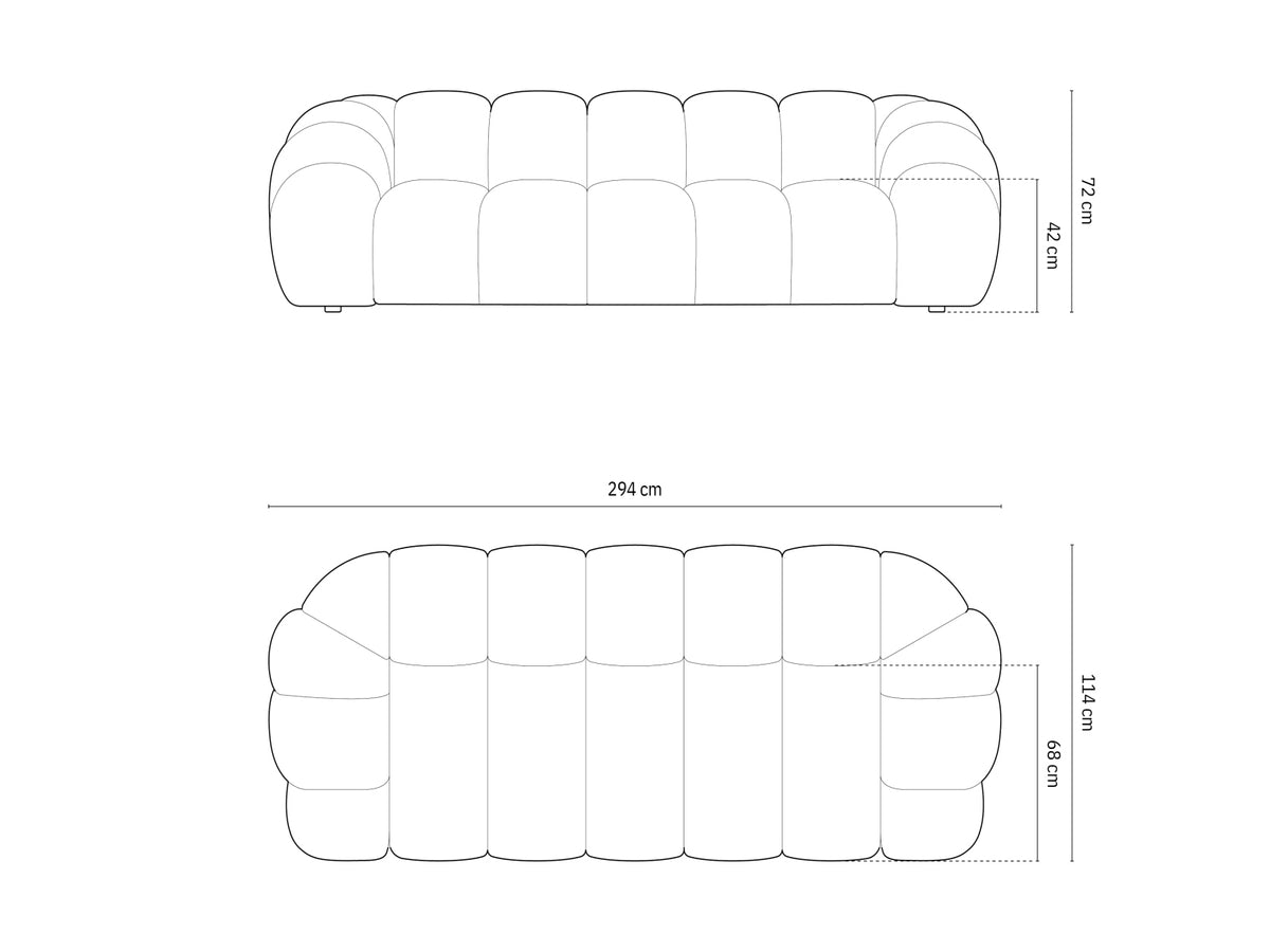 Divano Diana, 4 Posti, 114x294x72