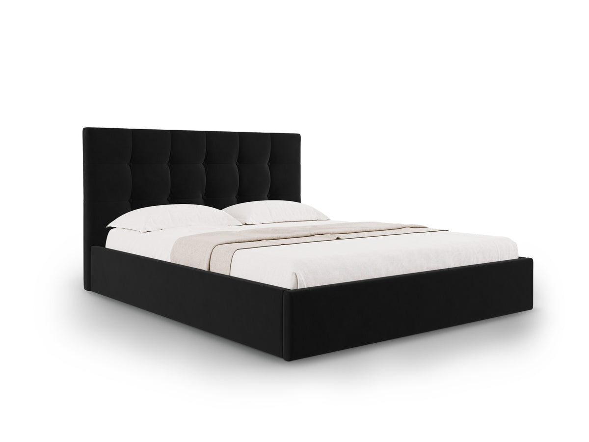 Letto Contenitore con Testata Phaedra - Nero 180x200