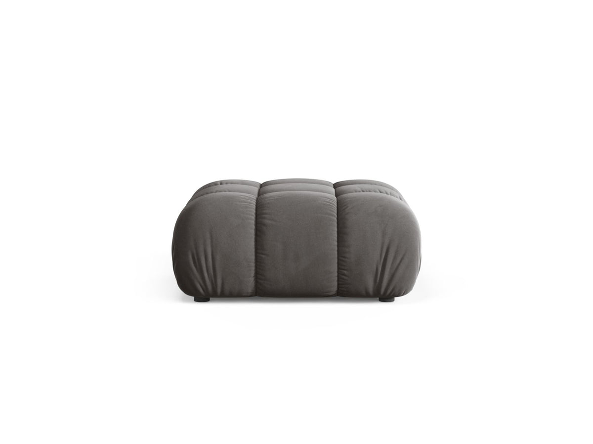 Pouf in Velluto, "Bellis", 1 Posto, 94x94x43 - Grigio Chiaro