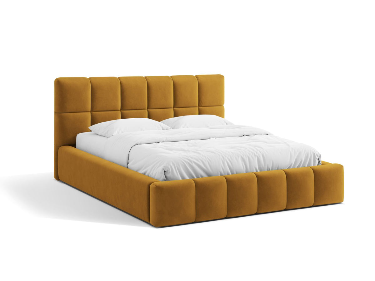 Letto Contenitore con Testata Bellis - Giallo 180x200