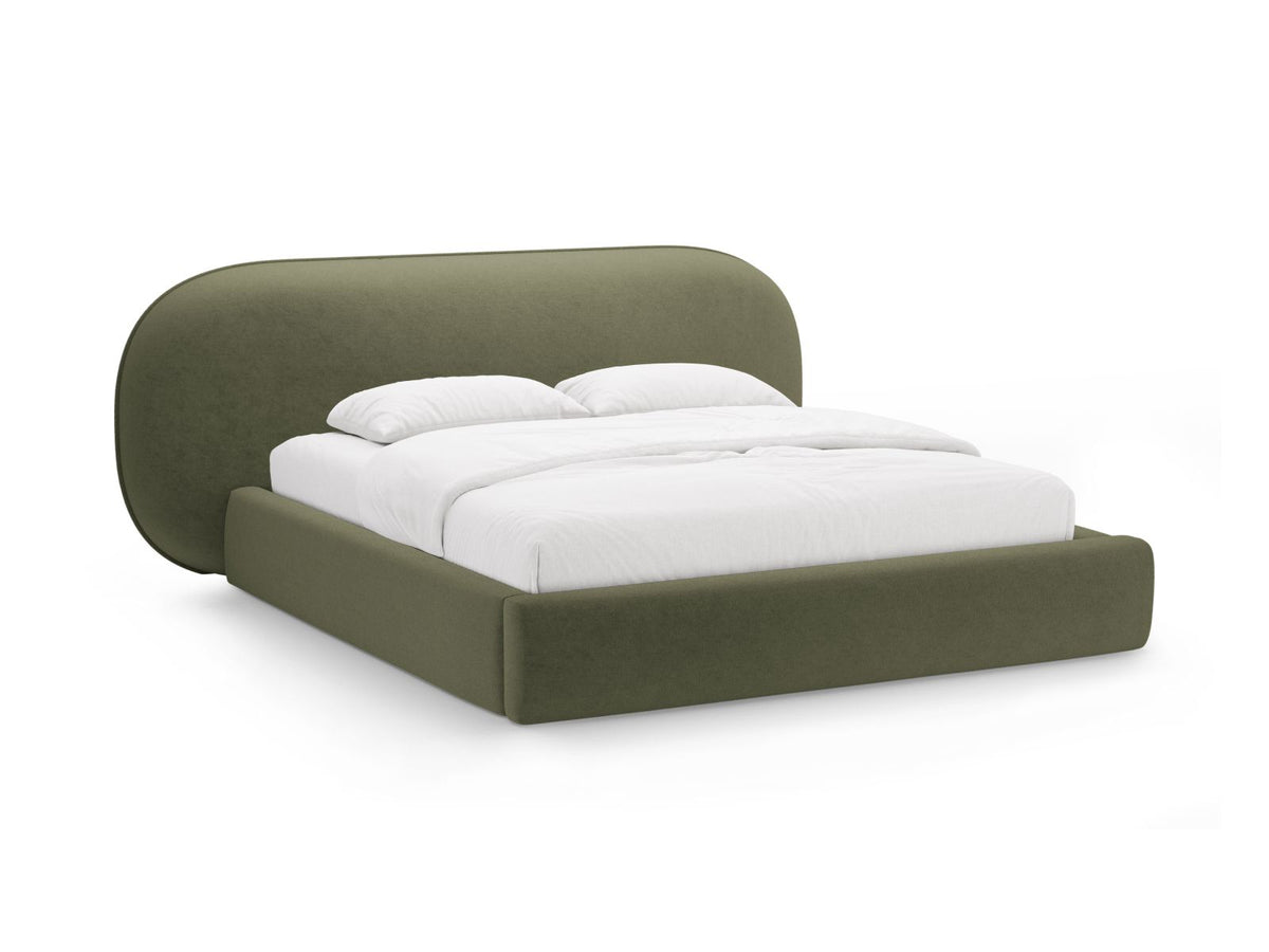 Letto con Contenitore e Testata, "Ovalo", 234x290x96 - Verde