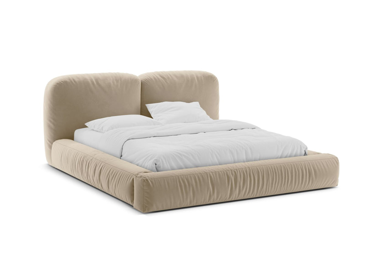 Letto Contenitore con Testata Martina - Beige Chiaro 180x200