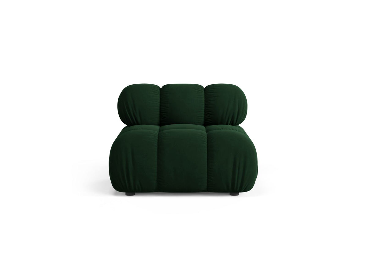 Modulo senza Braccioli in Velluto, "Bellis", 1 Posto, 94x94x70 - Verde Bottiglia