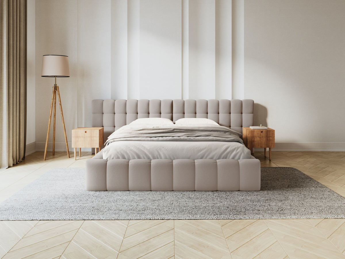 Letto contenitore con testiera doppia, "Mamaia", 230x200x100