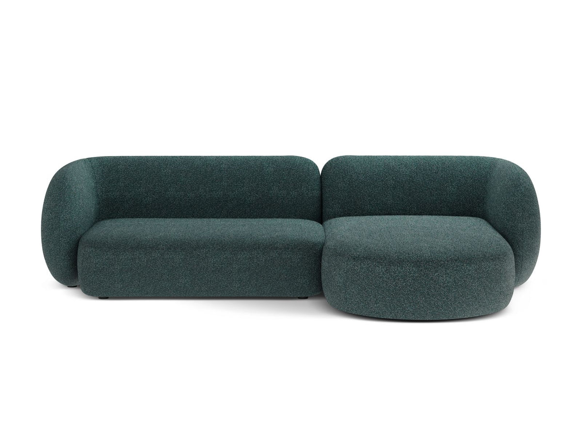 Divano Angolare Modulare Destro, "Kate", 3 Posti, 285x176x76 - Verde Blu Melange