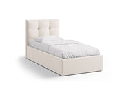 Letto con Contenitore e Testata in Velluto, "Phaedra", 212x100x95 - Avorio